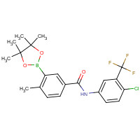 882678-70-8 N-[4-chloro-3-(trifluoromethyl)phenyl]-4-methyl-3-(4,4,5,5-tetramethyl-1,3,2-dioxaborolan-2-yl)benzamide chemical structure