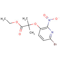 1303588-10-4 ethyl 2-(6-bromo-2-nitropyridin-3-yl)oxy-2-methylpropanoate chemical structure