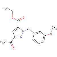 1403332-91-1 ethyl 5-acetyl-2-[(3-methoxyphenyl)methyl]pyrazole-3-carboxylate chemical structure