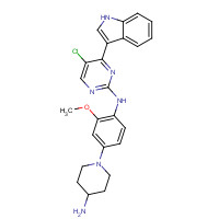 1356962-20-3 N-[4-(4-aminopiperidin-1-yl)-2-methoxyphenyl]-5-chloro-4-(1H-indol-3-yl)pyrimidin-2-amine chemical structure