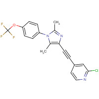 871362-31-1 2-chloro-4-[2-[2,5-dimethyl-1-[4-(trifluoromethoxy)phenyl]imidazol-4-yl]ethynyl]pyridine chemical structure