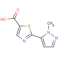 1202632-40-3 2-(2-methylpyrazol-3-yl)-1,3-thiazole-5-carboxylic acid chemical structure