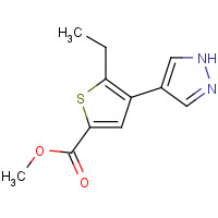 1239576-99-8 methyl 5-ethyl-4-(1H-pyrazol-4-yl)thiophene-2-carboxylate chemical structure