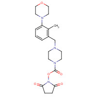 1460032-95-4 (2,5-dioxopyrrolidin-1-yl) 4-[(2-methyl-3-morpholin-4-ylphenyl)methyl]piperazine-1-carboxylate chemical structure