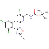 1048974-20-4 tert-butyl N-[[3-chloro-5-[3,5-dichloro-2-(5-methyl-1,2,4-oxadiazol-3-yl)phenyl]pyridin-2-yl]methyl]carbamate chemical structure
