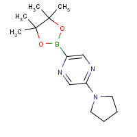 1283179-52-1 2-pyrrolidin-1-yl-5-(4,4,5,5-tetramethyl-1,3,2-dioxaborolan-2-yl)pyrazine chemical structure