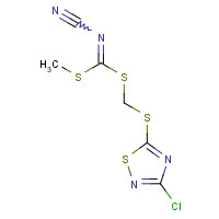 109305-66-0 [(3-chloro-1,2,4-thiadiazol-5-yl)sulfanylmethylsulfanyl-methylsulfanylmethylidene]cyanamide chemical structure
