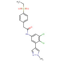 1426804-21-8 N-[3,4-dichloro-5-(1-methylpyrazol-4-yl)phenyl]-2-(4-ethylsulfonylphenyl)acetamide chemical structure