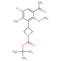 1382996-71-5 tert-butyl 3-(3-acetyl-5-chloro-2-methoxy-6-methylphenyl)azetidine-1-carboxylate chemical structure