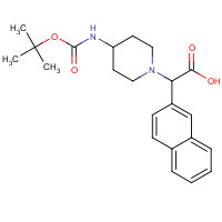 885275-41-2 2-[4-[(2-methylpropan-2-yl)oxycarbonylamino]piperidin-1-yl]-2-naphthalen-2-ylacetic acid chemical structure