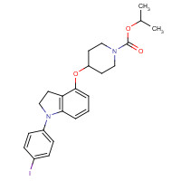 1001397-74-5 propan-2-yl 4-[[1-(4-iodophenyl)-2,3-dihydroindol-4-yl]oxy]piperidine-1-carboxylate chemical structure
