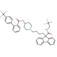 182431-12-5 N-(2,2,2-trifluoroethyl)-9-[4-[4-[[2-[4-(trifluoromethyl)phenyl]benzoyl]amino]piperidin-1-yl]butyl]fluorene-9-carboxamide chemical structure