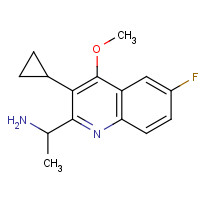 1353867-28-3 1-(3-cyclopropyl-6-fluoro-4-methoxyquinolin-2-yl)ethanamine chemical structure