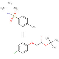 1240287-60-8 tert-butyl 2-[2-[2-[5-(tert-butylsulfamoyl)-2-methylphenyl]ethynyl]-4-chlorophenoxy]acetate chemical structure