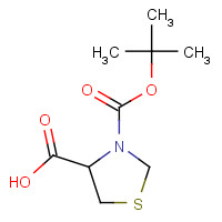 76587-66-1 3-[(2-methylpropan-2-yl)oxycarbonyl]-1,3-thiazolidine-4-carboxylic acid chemical structure
