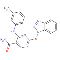 227449-48-1 2-(benzotriazol-1-yloxy)-4-(3-methylanilino)pyrimidine-5-carboxamide chemical structure