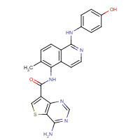 1446111-56-3 4-amino-N-[1-(4-hydroxyanilino)-6-methylisoquinolin-5-yl]thieno[3,2-d]pyrimidine-7-carboxamide chemical structure