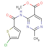 929214-71-1 methyl 4-[(5-chlorothiophene-2-carbonyl)amino]-2-methylpyrimidine-5-carboxylate chemical structure