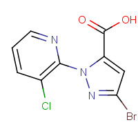 500011-86-9 5-bromo-2-(3-chloropyridin-2-yl)pyrazole-3-carboxylic acid chemical structure