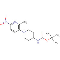 1231930-76-9 tert-butyl N-[1-(2-methyl-6-nitropyridin-3-yl)piperidin-4-yl]carbamate chemical structure