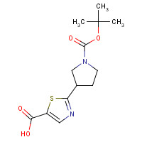 1211586-67-2 2-[1-[(2-methylpropan-2-yl)oxycarbonyl]pyrrolidin-3-yl]-1,3-thiazole-5-carboxylic acid chemical structure