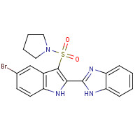 918142-38-8 2-(5-bromo-3-pyrrolidin-1-ylsulfonyl-1H-indol-2-yl)-1H-benzimidazole chemical structure