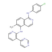 943603-32-5 1-N-(4-chlorophenyl)-6-methyl-5-N-(3-pyrimidin-4-ylpyridin-2-yl)isoquinoline-1,5-diamine chemical structure