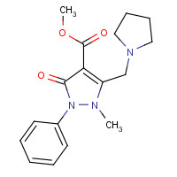 913375-93-6 methyl 1-methyl-3-oxo-2-phenyl-5-(pyrrolidin-1-ylmethyl)pyrazole-4-carboxylate chemical structure