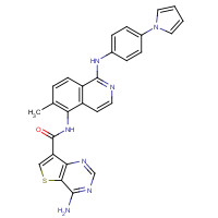 1446111-89-2 4-amino-N-[6-methyl-1-(4-pyrrol-1-ylanilino)isoquinolin-5-yl]thieno[3,2-d]pyrimidine-7-carboxamide chemical structure