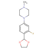 1346597-60-1 1-[4-(1,3-dioxolan-2-yl)-3-fluorophenyl]-4-methylpiperazine chemical structure