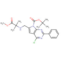 343633-04-5 tert-butyl 4-chloro-6-[[(1-methoxy-2-methyl-1-oxopropan-2-yl)amino]methyl]-2-phenylpyrrolo[2,3-d]pyrimidine-7-carboxylate chemical structure