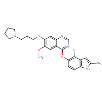 288383-20-0 4-[(4-fluoro-2-methyl-1H-indol-5-yl)oxy]-6-methoxy-7-(3-pyrrolidin-1-ylpropoxy)quinazoline chemical structure