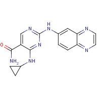 1198301-82-4 4-(cyclopropylamino)-2-(quinoxalin-6-ylamino)pyrimidine-5-carboxamide chemical structure