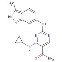 1198302-91-8 4-(cyclopropylamino)-2-[(3-methyl-2H-indazol-6-yl)amino]pyrimidine-5-carboxamide chemical structure