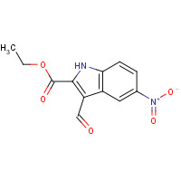 22120-89-4 ethyl 3-formyl-5-nitro-1H-indole-2-carboxylate chemical structure