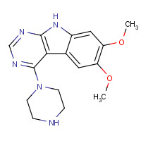 106635-00-1 6,7-dimethoxy-4-piperazin-1-yl-9H-pyrimido[4,5-b]indole chemical structure