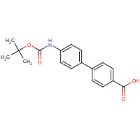 222986-59-6 4-[4-[(2-methylpropan-2-yl)oxycarbonylamino]phenyl]benzoic acid chemical structure