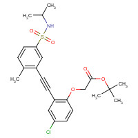 1240287-61-9 tert-butyl 2-[4-chloro-2-[2-[2-methyl-5-(propan-2-ylsulfamoyl)phenyl]ethynyl]phenoxy]acetate chemical structure