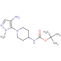 1338717-85-3 tert-butyl N-[1-(4-amino-2-methylpyrazol-3-yl)piperidin-4-yl]carbamate chemical structure