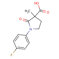 946505-22-2 1-(4-fluorophenyl)-3-methyl-2-oxopyrrolidine-3-carboxylic acid chemical structure