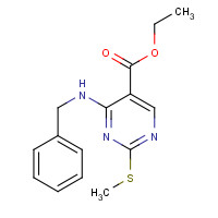 100973-67-9 ethyl 4-(benzylamino)-2-methylsulfanylpyrimidine-5-carboxylate chemical structure