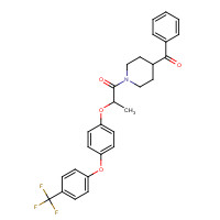 260555-61-1 1-(4-benzoylpiperidin-1-yl)-2-[4-[4-(trifluoromethyl)phenoxy]phenoxy]propan-1-one chemical structure