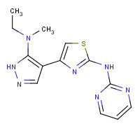 1235313-41-3 4-[5-[ethyl(methyl)amino]-1H-pyrazol-4-yl]-N-pyrimidin-2-yl-1,3-thiazol-2-amine chemical structure