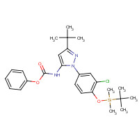 945995-00-6 phenyl N-[5-tert-butyl-2-[4-[tert-butyl(dimethyl)silyl]oxy-3-chlorophenyl]pyrazol-3-yl]carbamate chemical structure