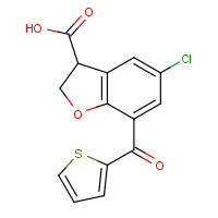 93669-86-4 5-chloro-7-(thiophene-2-carbonyl)-2,3-dihydro-1-benzofuran-3-carboxylic acid chemical structure