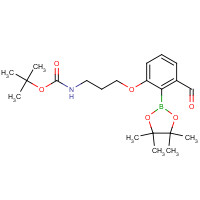 1093644-17-7 tert-butyl N-[3-[3-formyl-2-(4,4,5,5-tetramethyl-1,3,2-dioxaborolan-2-yl)phenoxy]propyl]carbamate chemical structure