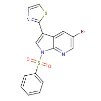 1046793-47-8 2-[1-(benzenesulfonyl)-5-bromopyrrolo[2,3-b]pyridin-3-yl]-1,3-thiazole chemical structure