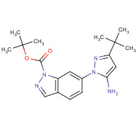 897374-20-8 tert-butyl 6-(5-amino-3-tert-butylpyrazol-1-yl)indazole-1-carboxylate chemical structure