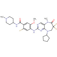 1137868-52-0 4-[(9-cyclopentyl-7,7-difluoro-5-methyl-6-oxo-8H-pyrimido[4,5-b][1,4]diazepin-2-yl)amino]-2-fluoro-5-methoxy-N-(1-methylpiperidin-4-yl)benzamide chemical structure