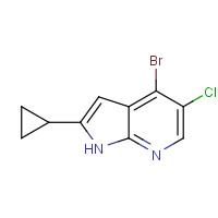1187449-10-0 4-bromo-5-chloro-2-cyclopropyl-1H-pyrrolo[2,3-b]pyridine chemical structure